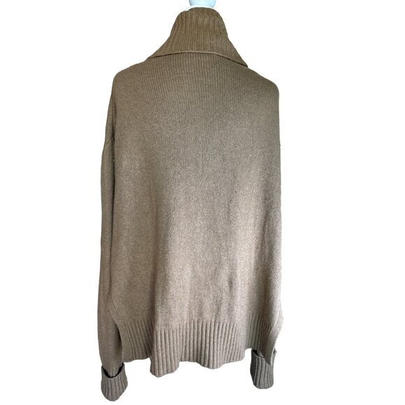 Anthropologie‎ Oversized Sweater Size Medium Camel Tan Hi Lo Hem Wool Blend - Picture 4 of 6